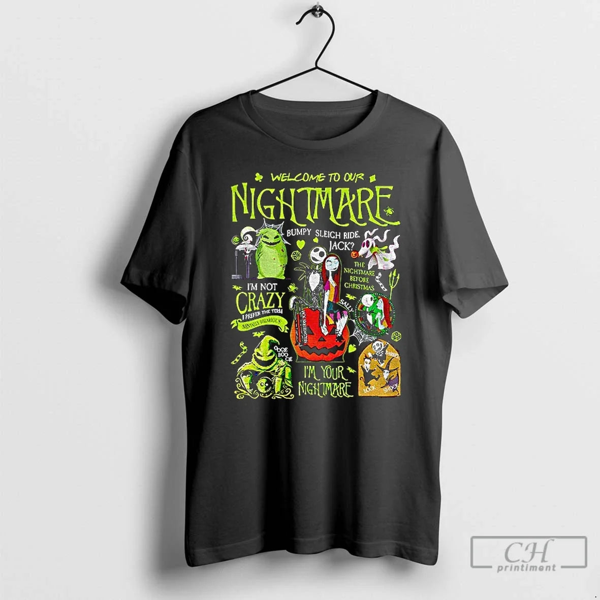 Welcome To Our Nightmare Im Your Jack And Sally - Adult & Kids T-Shirts, Sweatshirts & Hoodies apparel design preview 1