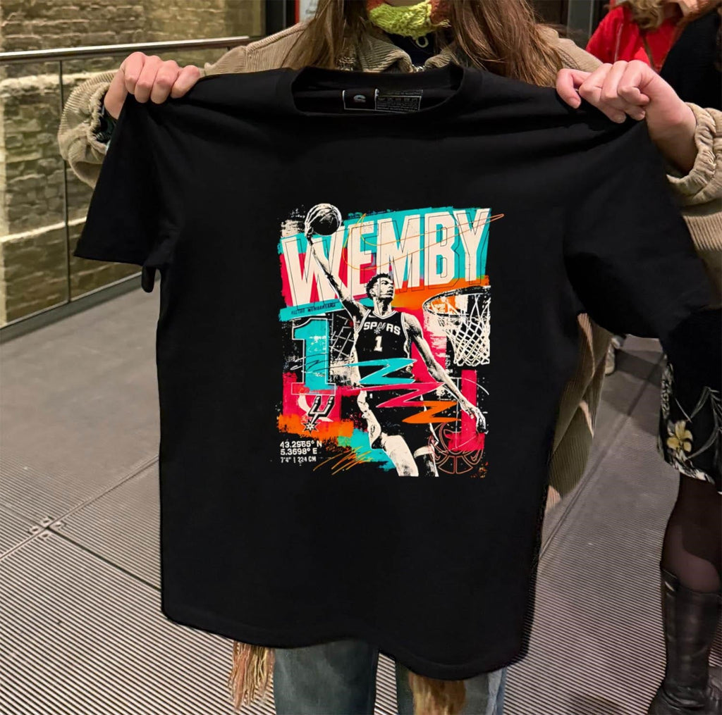 Wemby Victor Wembanyama San Antonio Spurs Number 1 - Adult & Kids T-Shirts, Sweatshirts & Hoodies apparel design preview 2