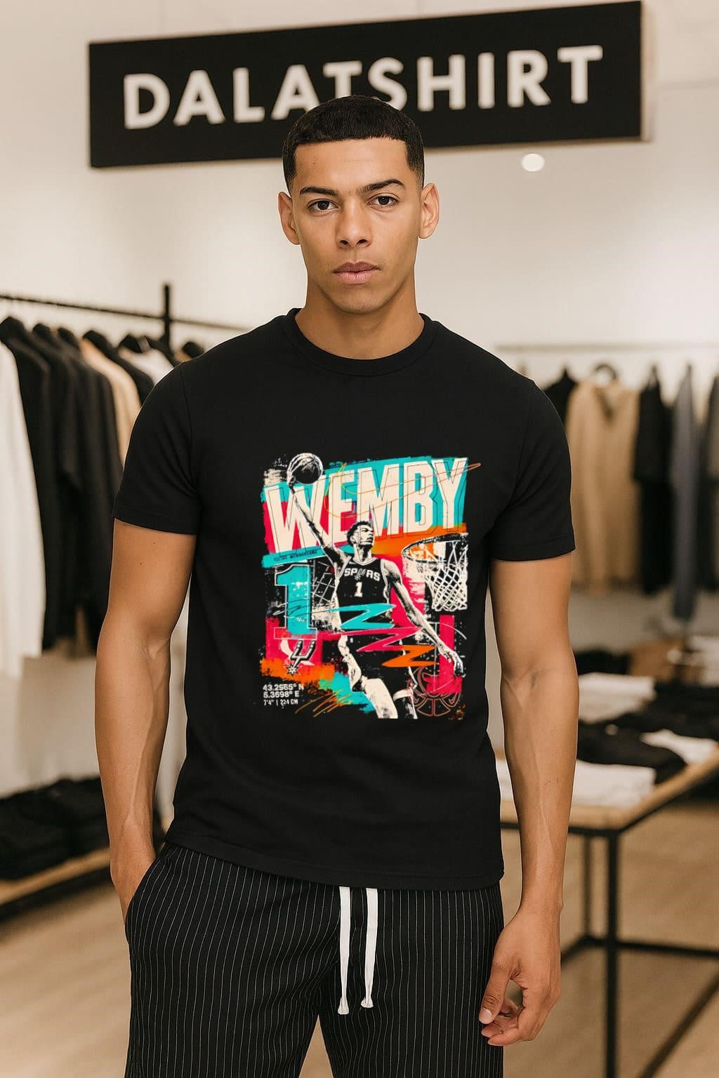 Wemby Victor Wembanyama San Antonio Spurs Number 1 - Adult & Kids T-Shirts, Sweatshirts & Hoodies apparel design preview 1