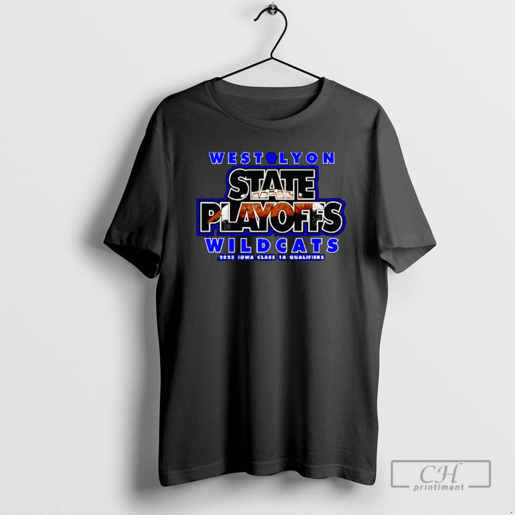 West Lyon State Playoffs Wildcats 2025 Iowa Class 1a - Adult & Kids T-Shirts, Sweatshirts & Hoodies apparel design preview 1