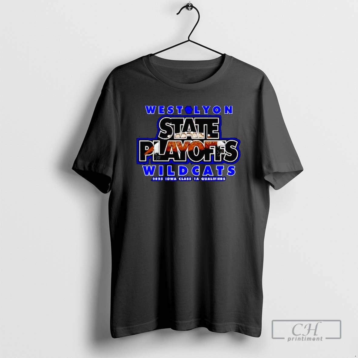 West Lyon State Playoffs Wildcats 2025 Iowa Class 1a - Adult & Kids T-Shirts, Sweatshirts & Hoodies apparel design preview 1