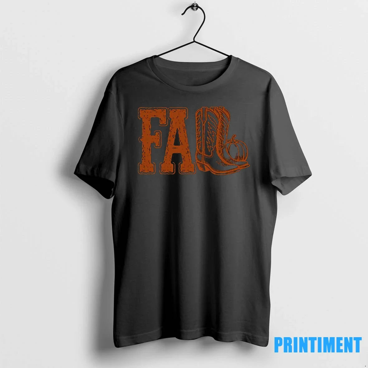 Western Cowboy Thanksgiving Fall Boots Pumpkin - Adult & Kids T-Shirts, Sweatshirts & Hoodies apparel design preview 1