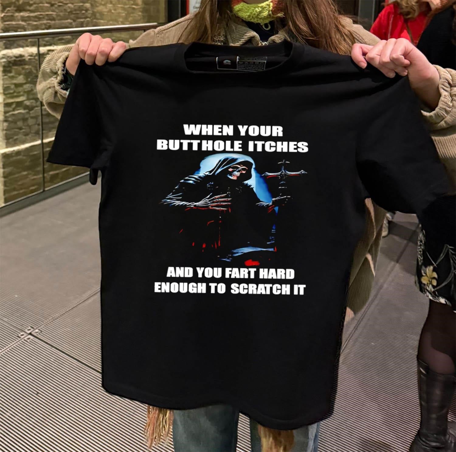 When your butthole itches and you fart hard enough to - Adult & Kids T-Shirts, Sweatshirts & Hoodies apparel design preview 2