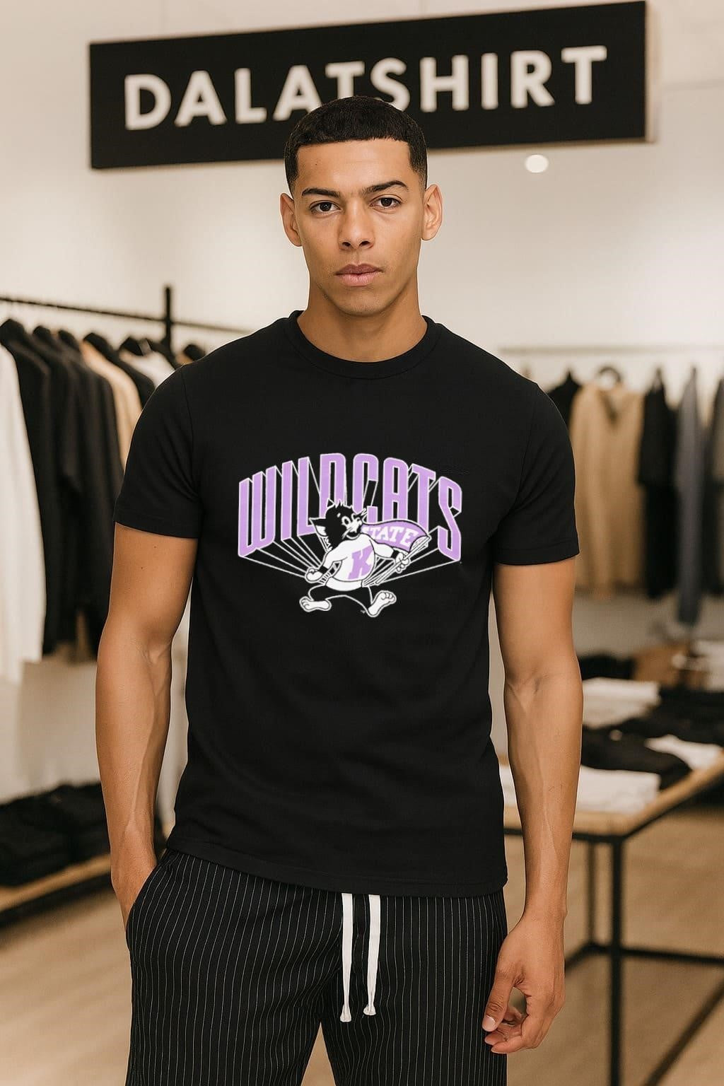 Wildcats K-State Willie the Wildcat Mascot Graphic - Adult & Kids T-Shirts, Sweatshirts & Hoodies apparel design preview 1