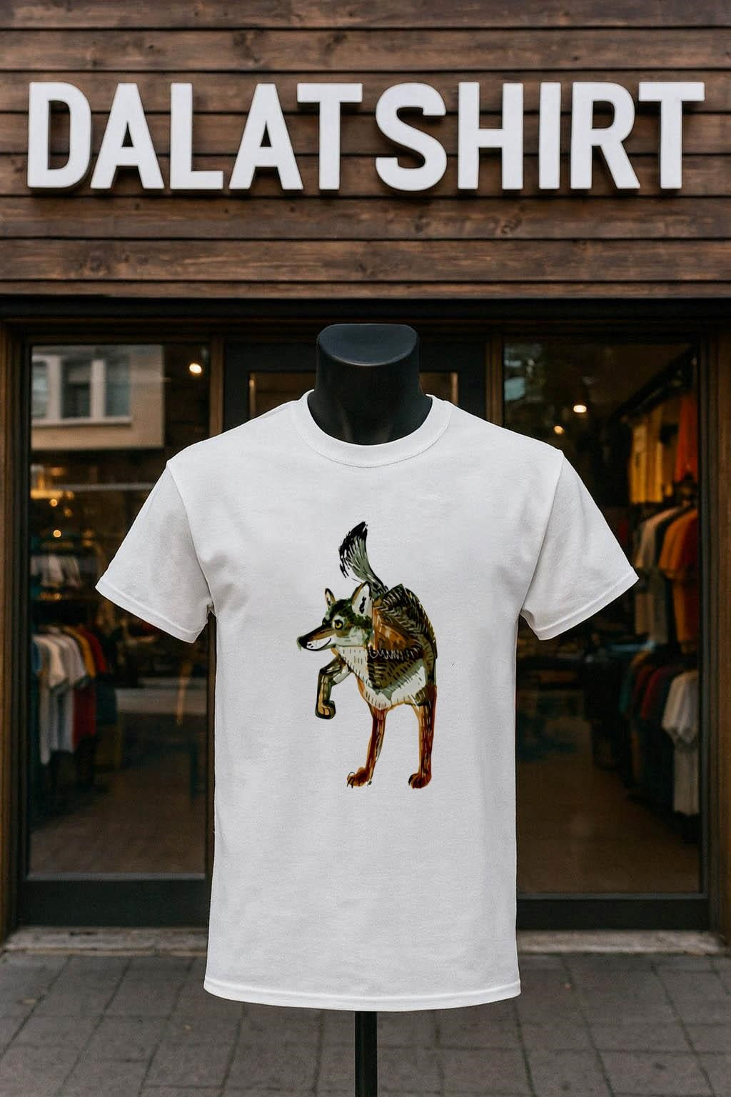 Wolf Standing on Two Legs Artistic Sketch - Adult & Kids T-Shirts, Sweatshirts & Hoodies apparel design preview 1