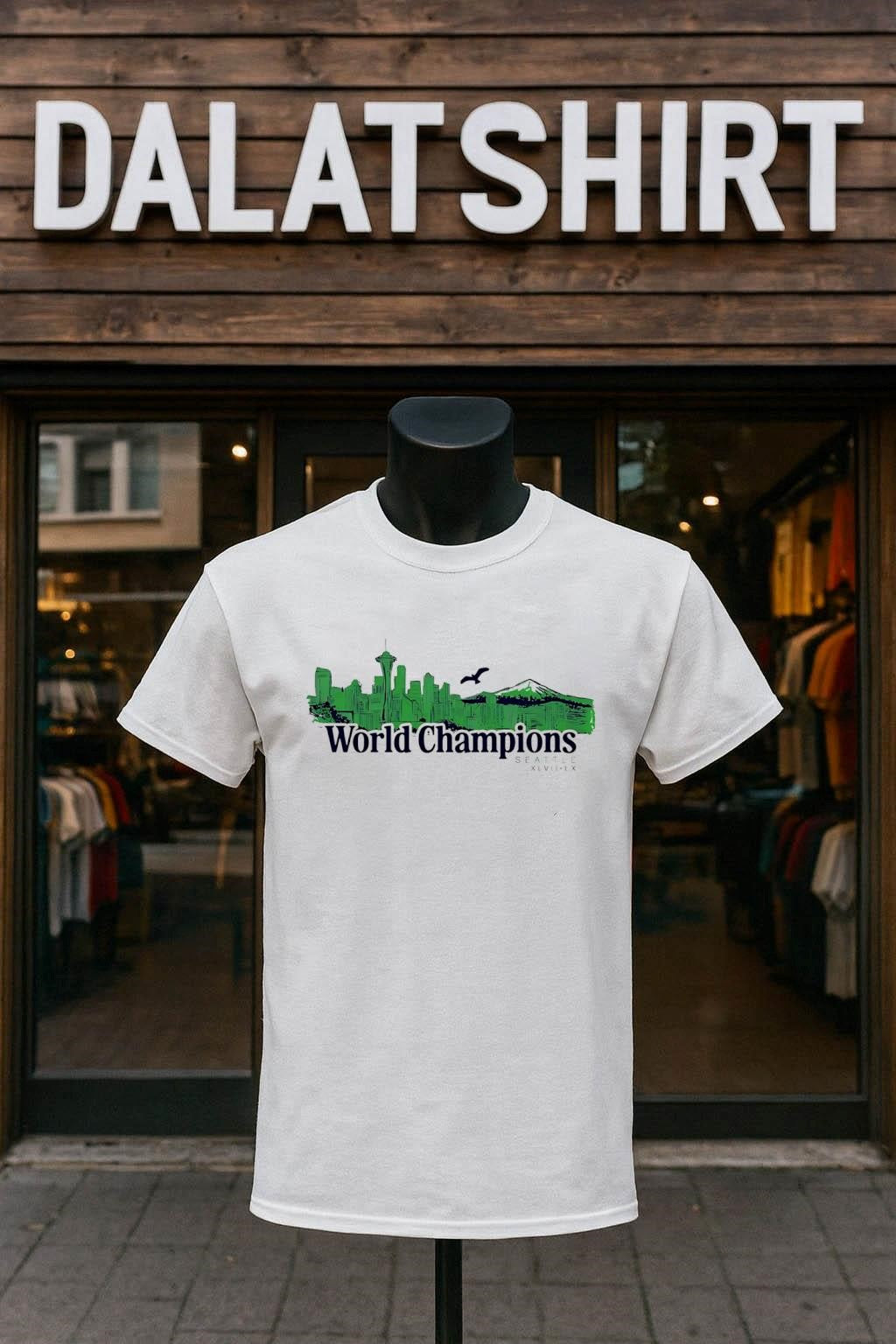 World Champions Seattle XLVII LX Skyline Space Needle - Adult & Kids T-Shirts, Sweatshirts & Hoodies apparel design preview 1