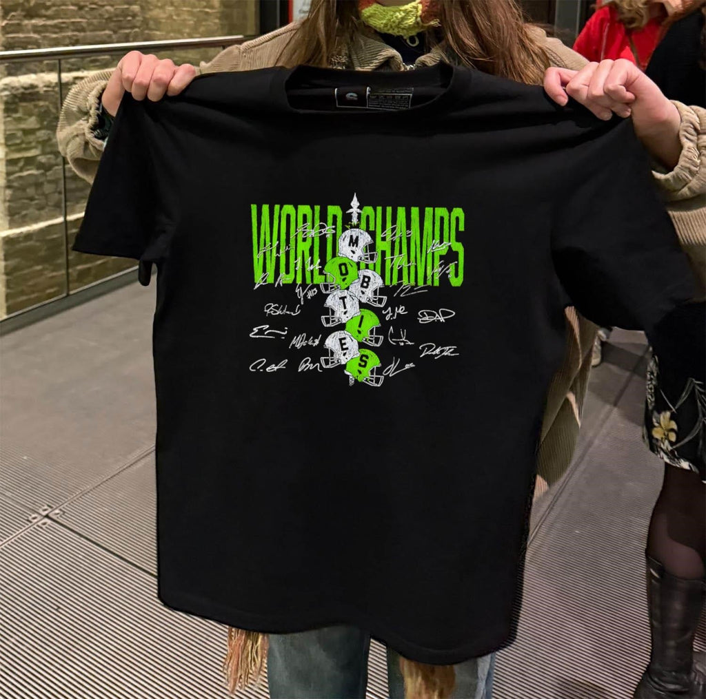 World Champs Mob Ties Football Helmets With Player - Adult & Kids T-Shirts, Sweatshirts & Hoodies apparel design preview 2