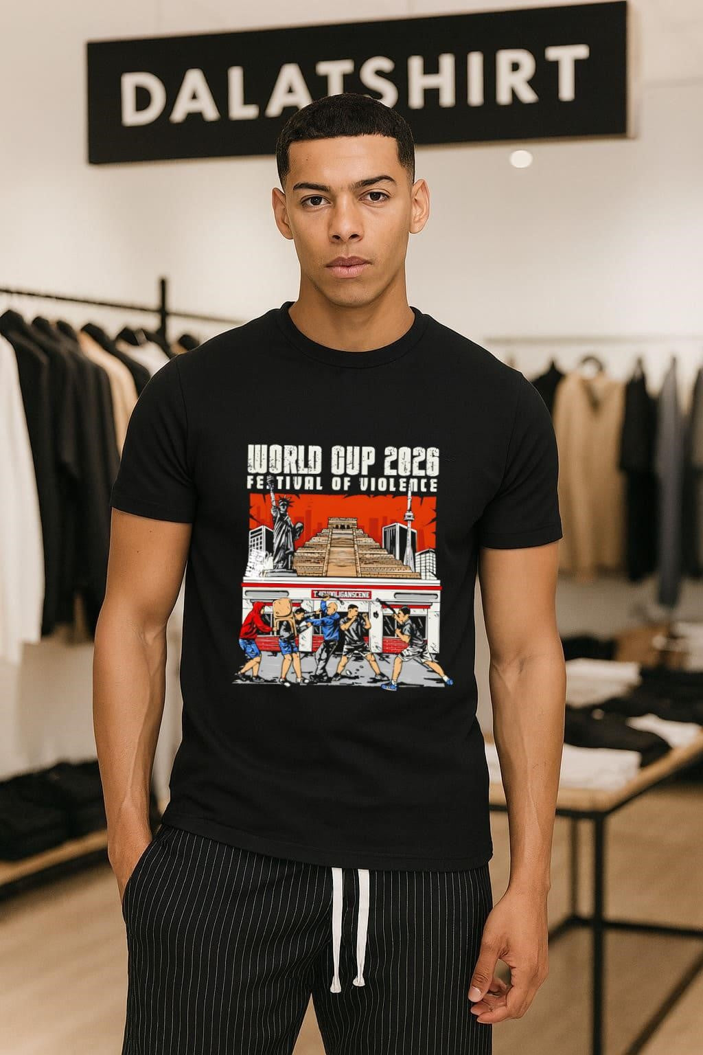 World Cup 2026 Festival Of Violence Hooligans Scene - Adult & Kids T-Shirts, Sweatshirts & Hoodies apparel design preview 1