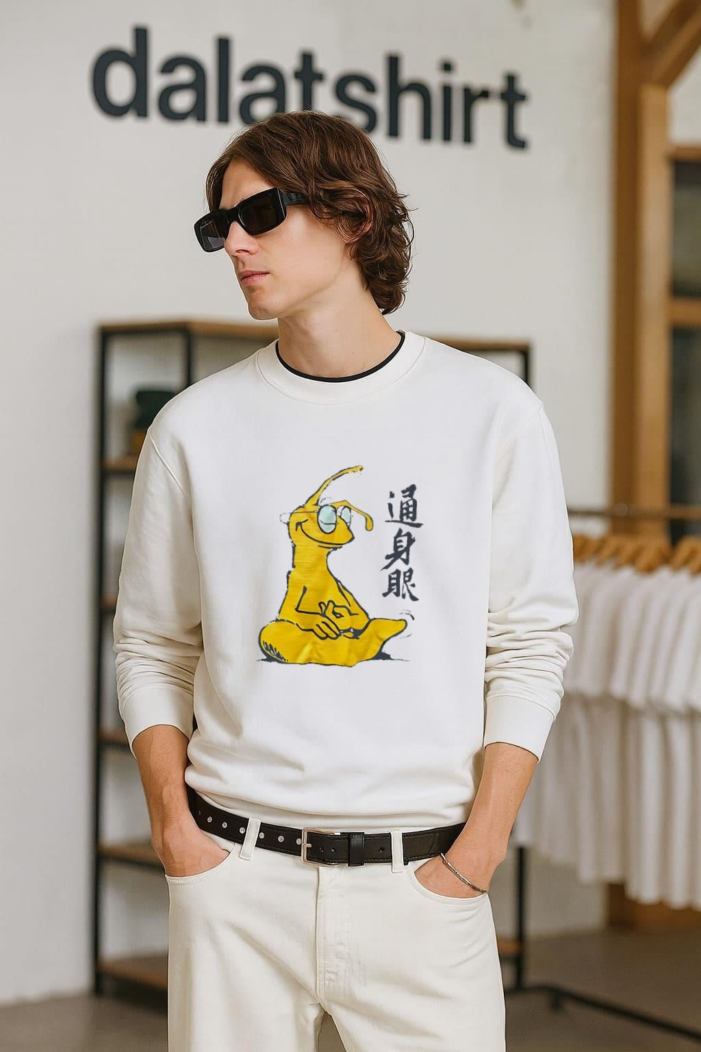 Yellow Ant Meditating - Adult & Kids T-Shirts, Sweatshirts & Hoodies apparel design preview 2