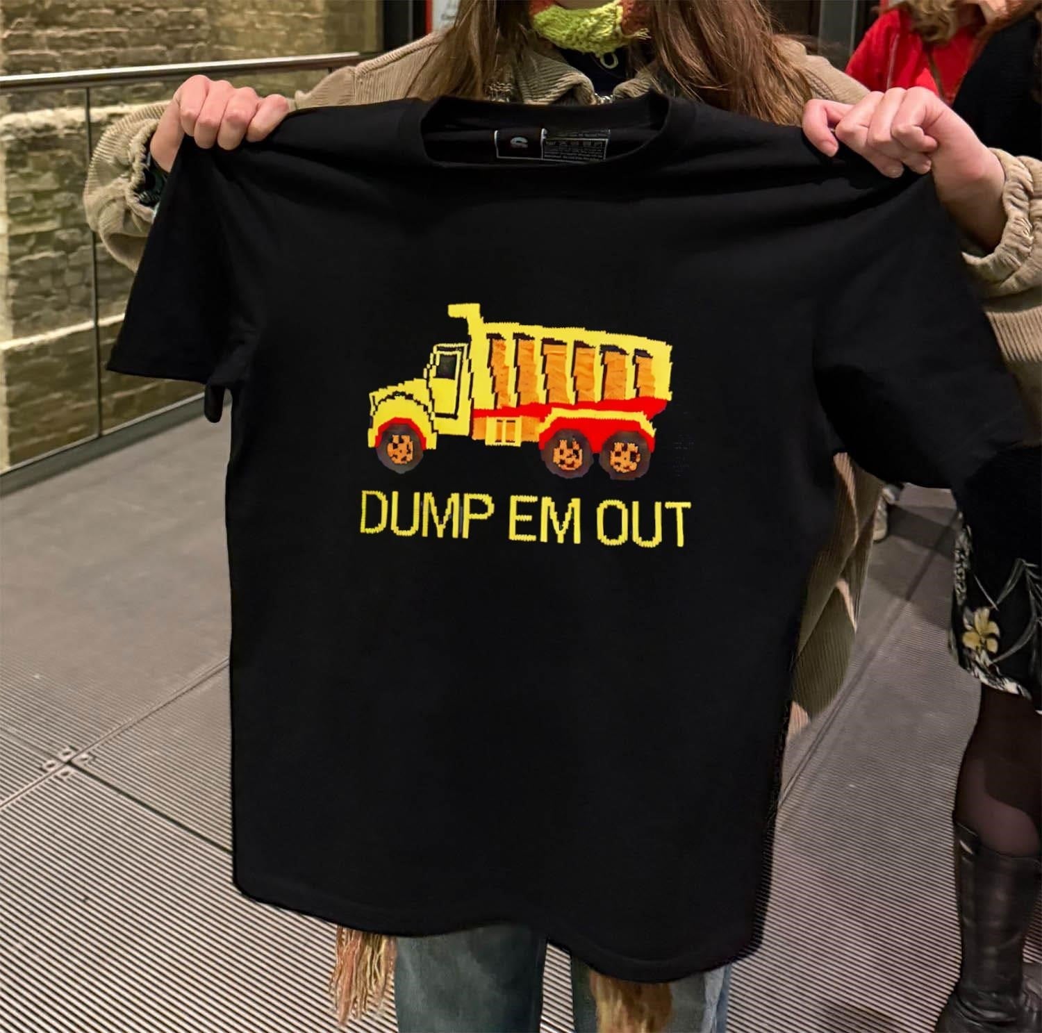 Yellow Dump Truck Graphic With Em Out - Adult & Kids T-Shirts, Sweatshirts & Hoodies apparel design preview 2