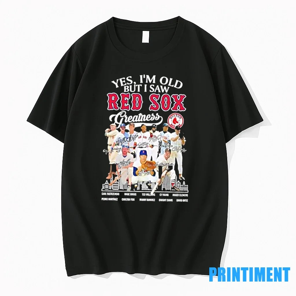 Yes Im Old But I Saw Greatness Boston Red Sox Carl - Adult & Kids T-Shirts, Sweatshirts & Hoodies apparel design preview 1