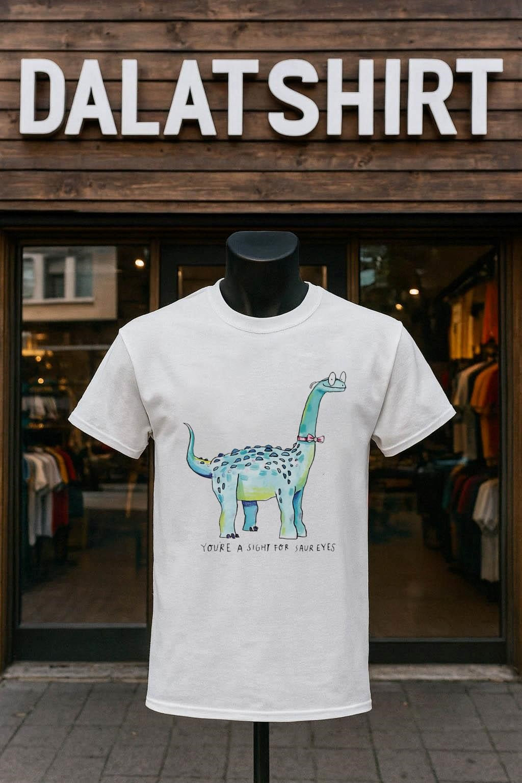 You Are A Sight For Saur Eyes Nerd Brontosaurus - Adult & Kids T-Shirts, Sweatshirts & Hoodies apparel design preview 1