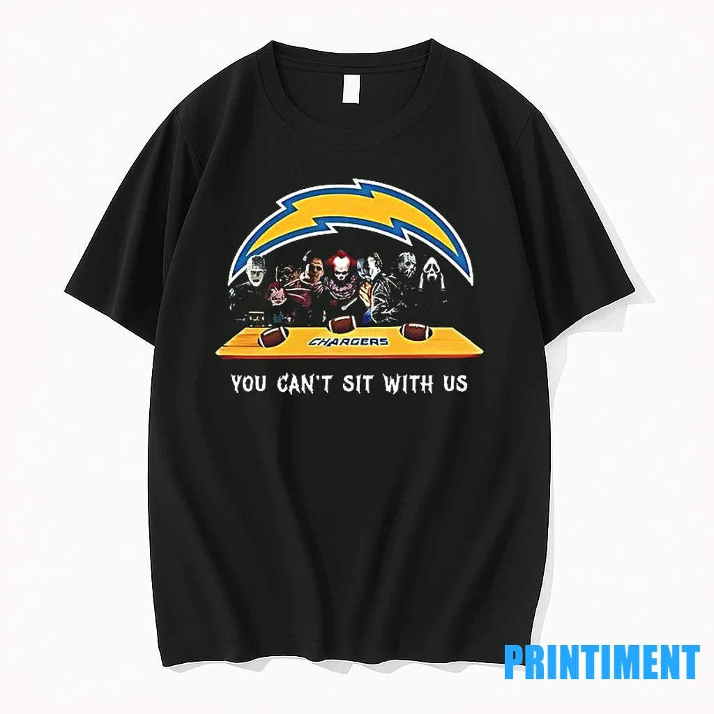 You Cant Sit With Us Chargers Football Horror Movies - Adult & Kids T-Shirts, Sweatshirts & Hoodies apparel design preview 1
