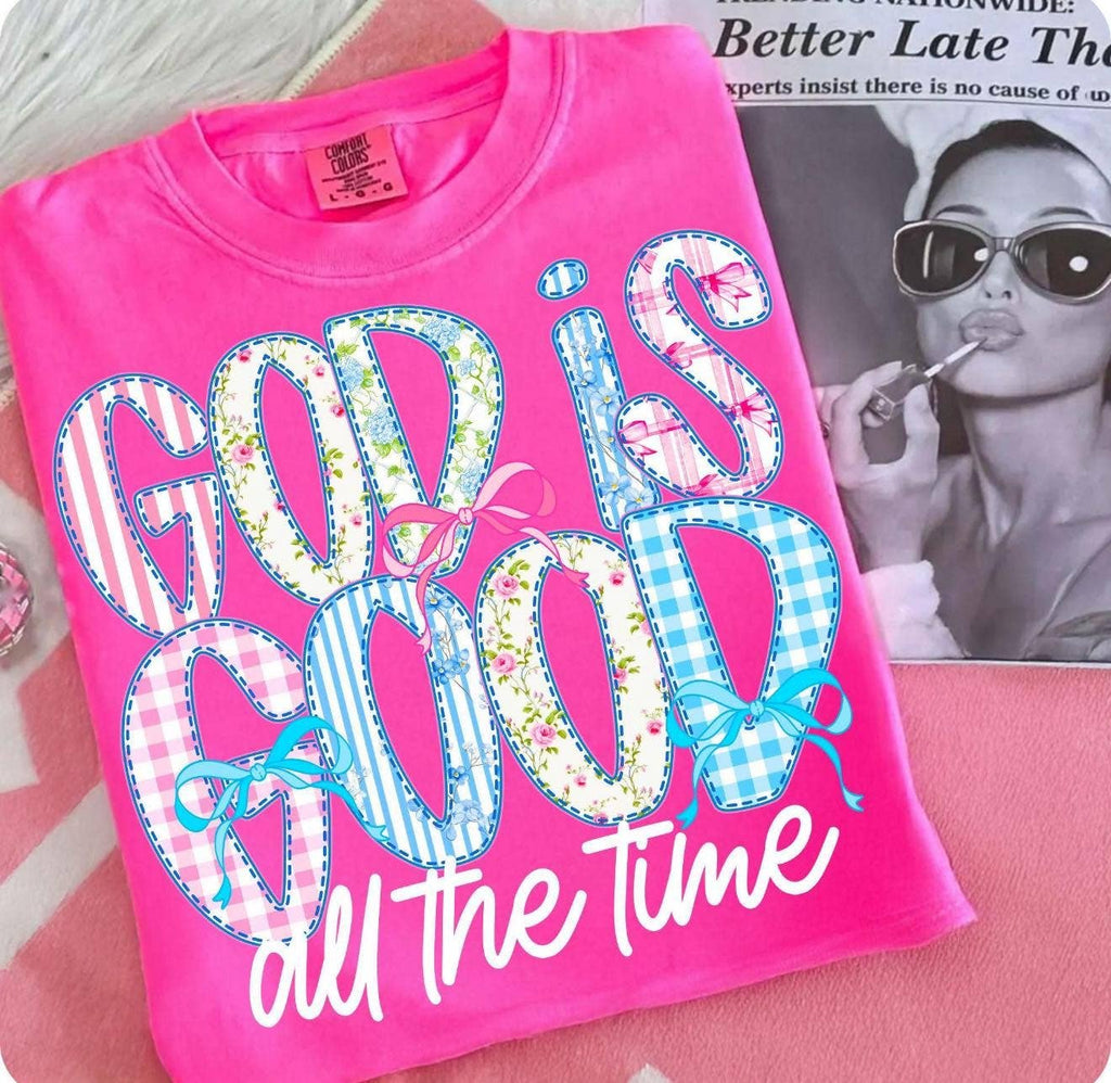 God Is Good All the Time Patchwork Graphic - Adult & Kids T-Shirts, Sweatshirts & Hoodies apparel design preview 1