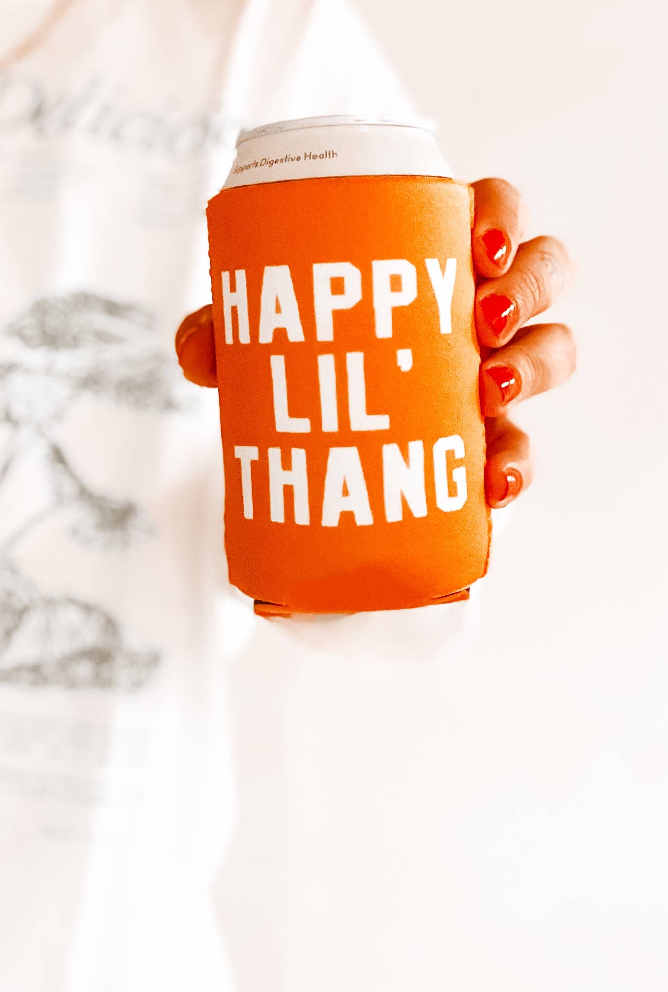 Happy Lil Thang Can Cooler, Drink Sleeve Orange - Adult & Kids T-Shirts, Sweatshirts & Hoodies apparel design preview 1