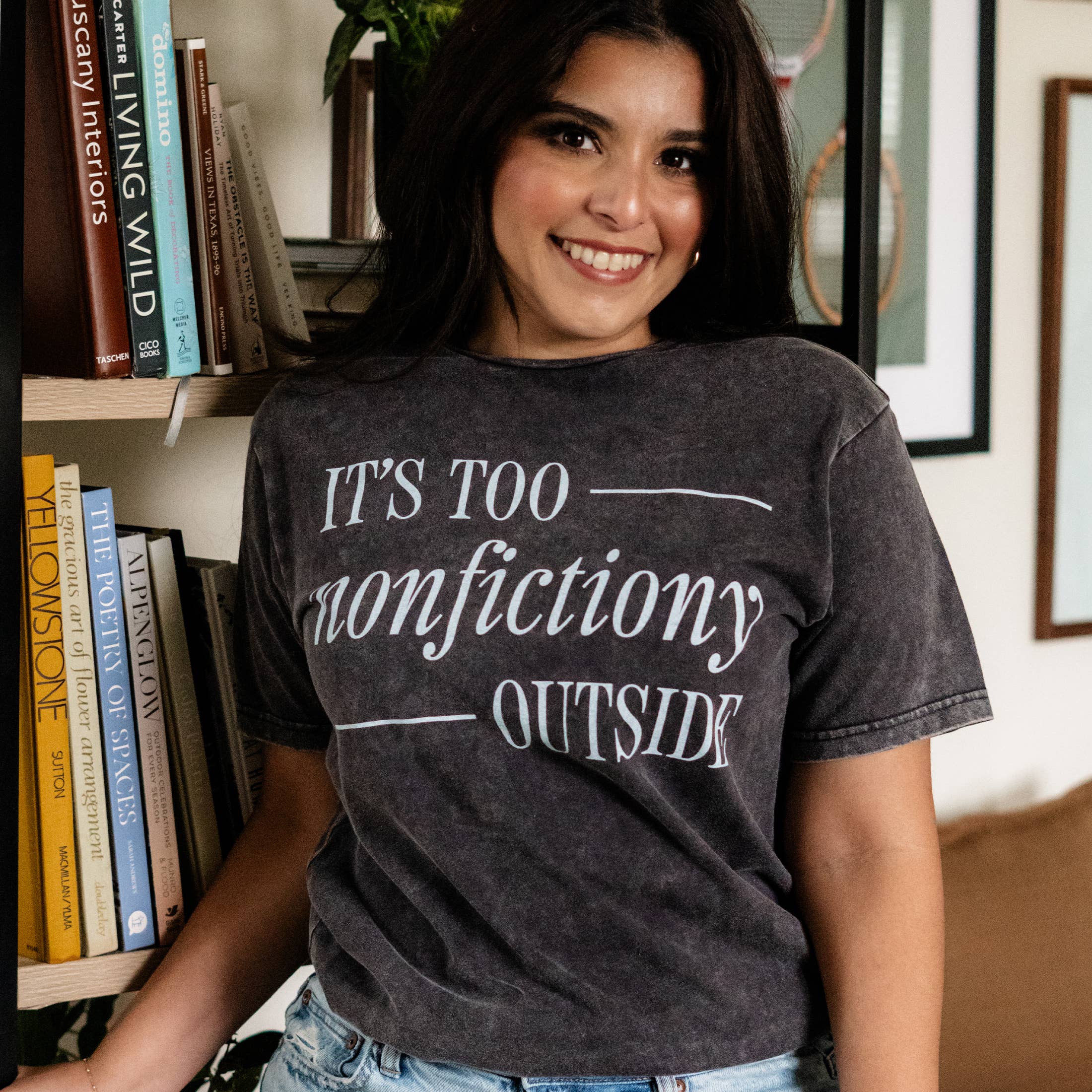 Its Too Nonfiction Outside Graphic Book Lover - Adult & Kids T-Shirts, Sweatshirts & Hoodies apparel design preview 1