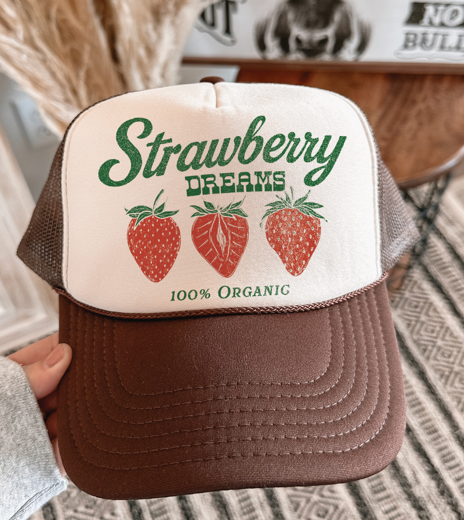 Strawberry Dreams Trucker Cap - Adult & Kids T-Shirts, Sweatshirts & Hoodies apparel design preview 1