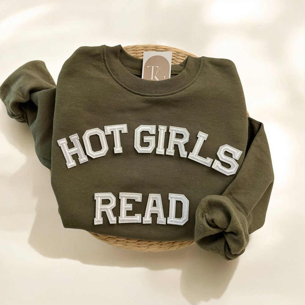 Hot Girls Read Books - Adult & Kids T-Shirts, Sweatshirts & Hoodies apparel design preview 1