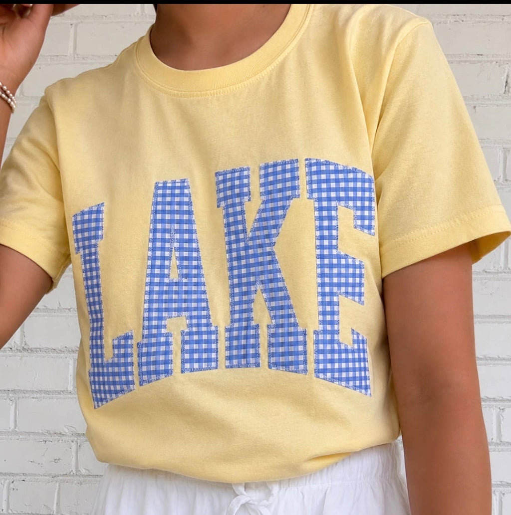 Blue Gingham Lake Short Sleeve - Adult & Kids T-Shirts, Sweatshirts & Hoodies apparel design preview 1