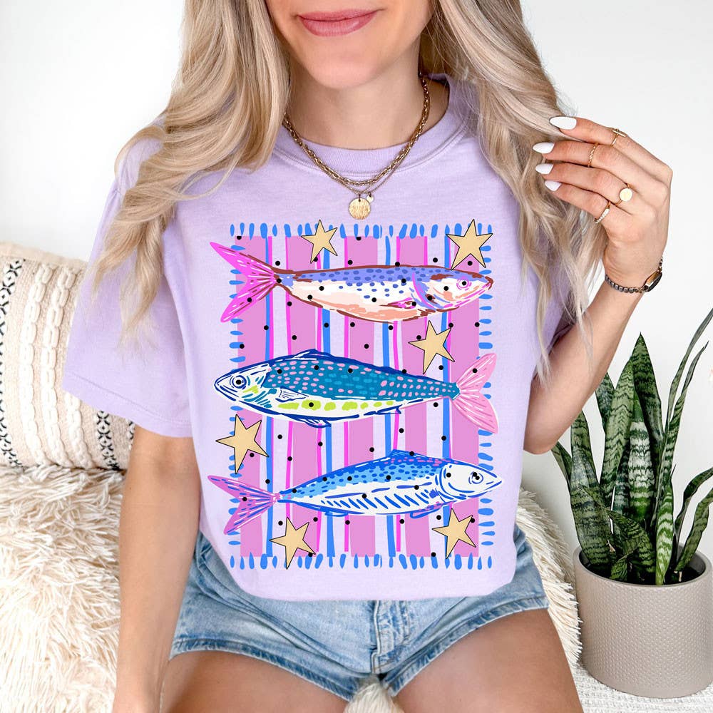 Preppy Fish Trio - Adult & Kids T-Shirts, Sweatshirts & Hoodies apparel design preview 1