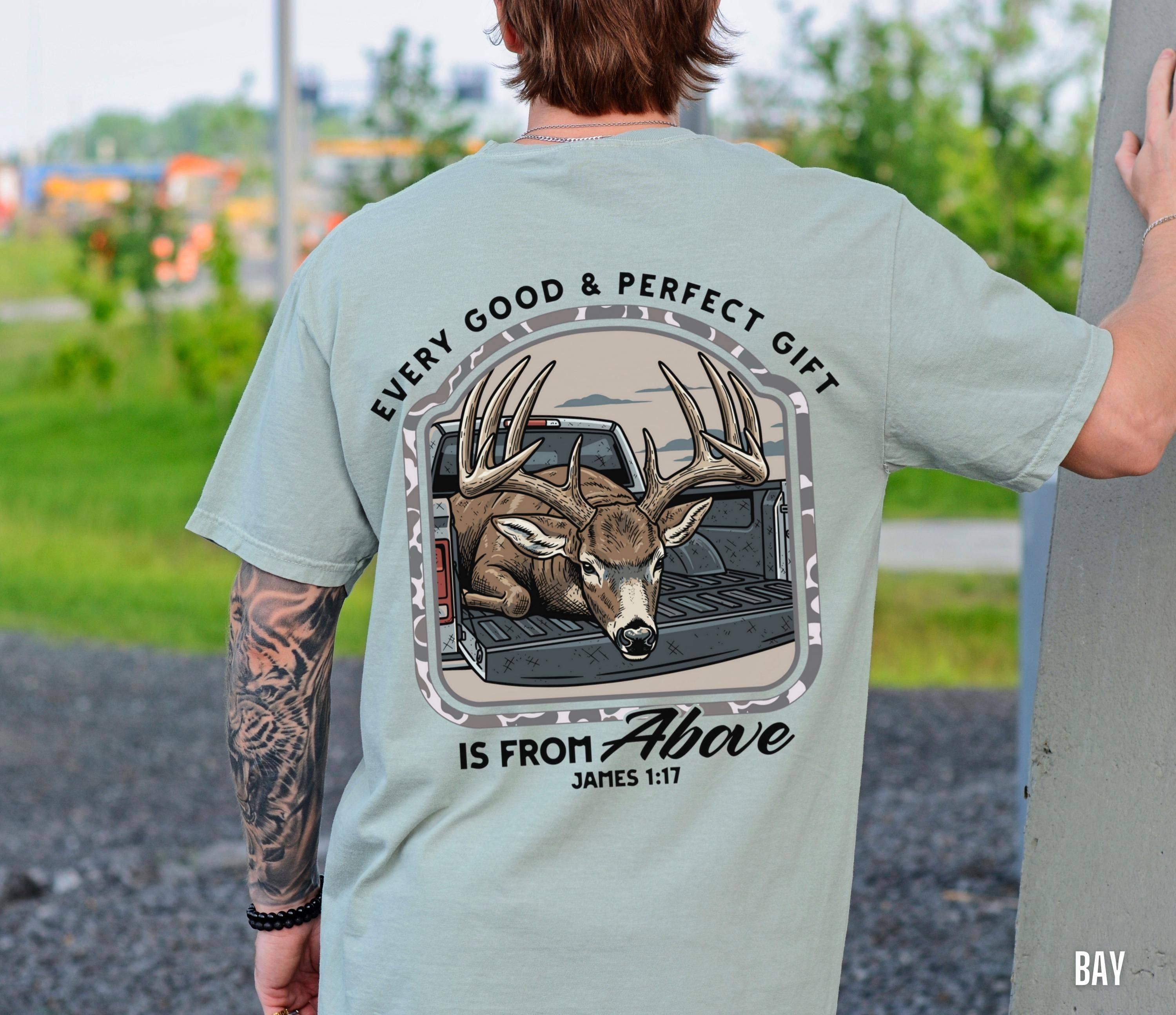 Men's Christian Deer Hunter Bible Verse - Adult & Kids T-Shirts, Sweatshirts & Hoodies apparel design preview 1