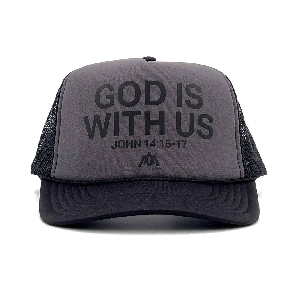 God Is with Us Foam Trucker Charcoal - Adult & Kids T-Shirts, Sweatshirts & Hoodies apparel design preview 1