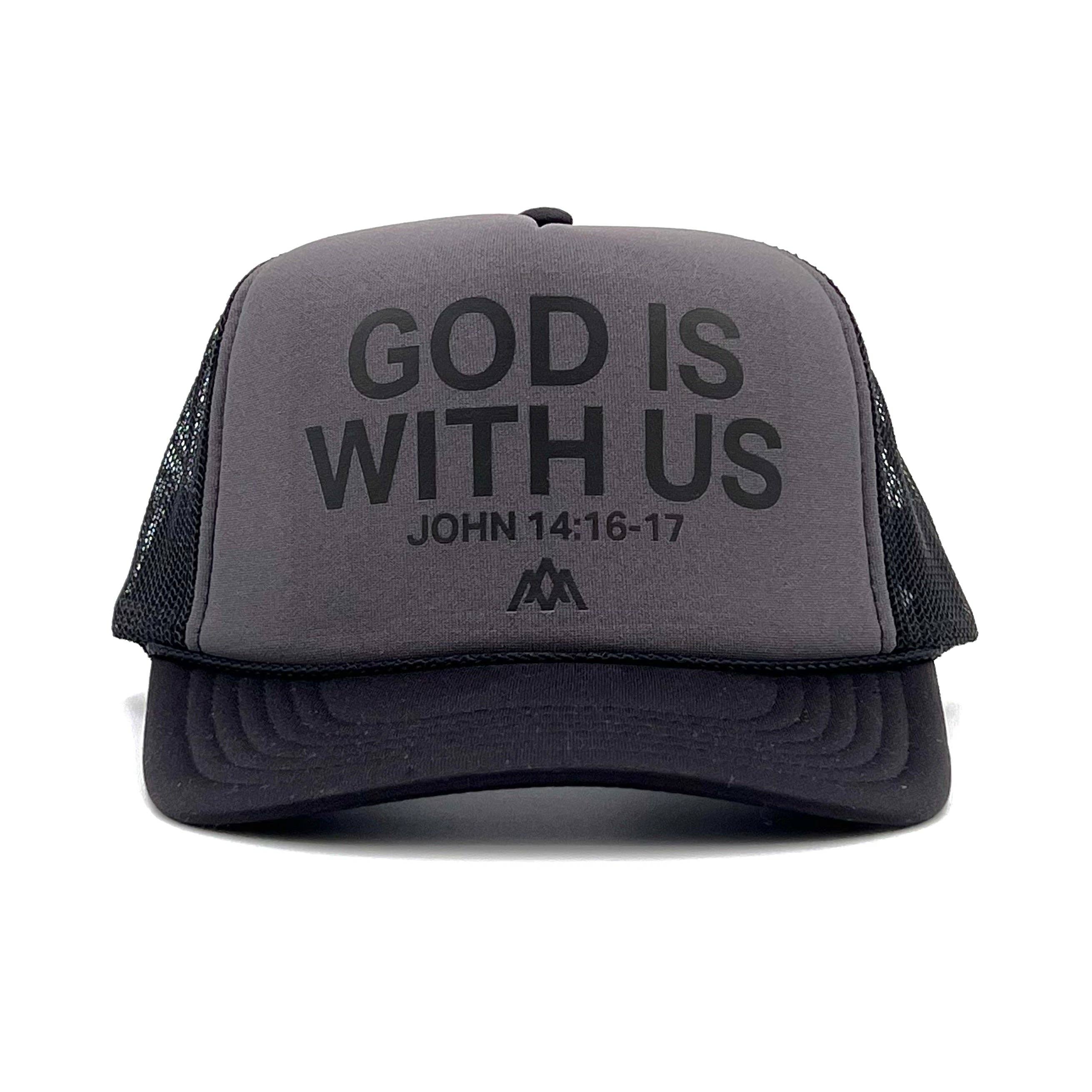 God Is with Us Foam Trucker Charcoal - Adult & Kids T-Shirts, Sweatshirts & Hoodies apparel design preview 1