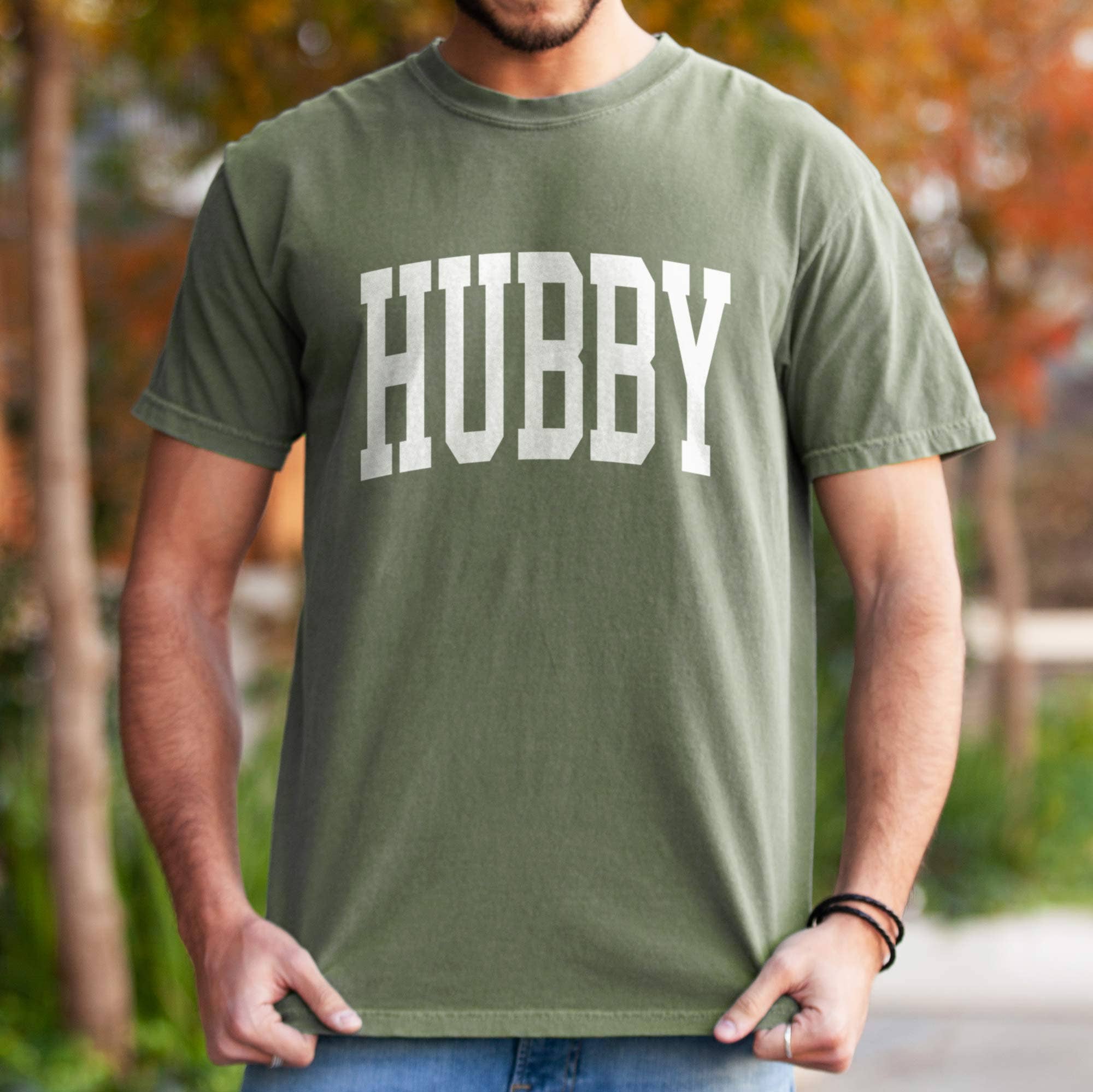 Hubby Garment Dyed Honeymoon Wedding Husband - Adult & Kids T-Shirts, Sweatshirts & Hoodies apparel design preview 1