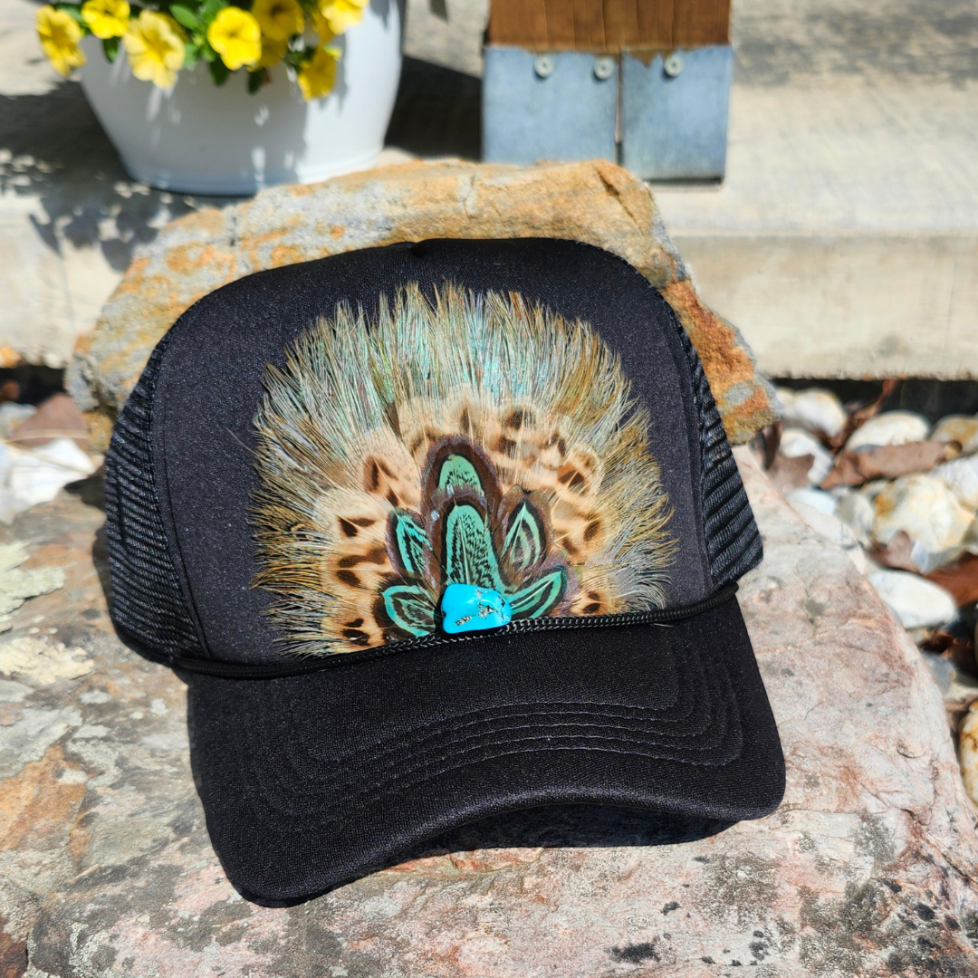 Western Feather Trucker Hat Retro - Adult & Kids T-Shirts, Sweatshirts & Hoodies apparel design preview 1