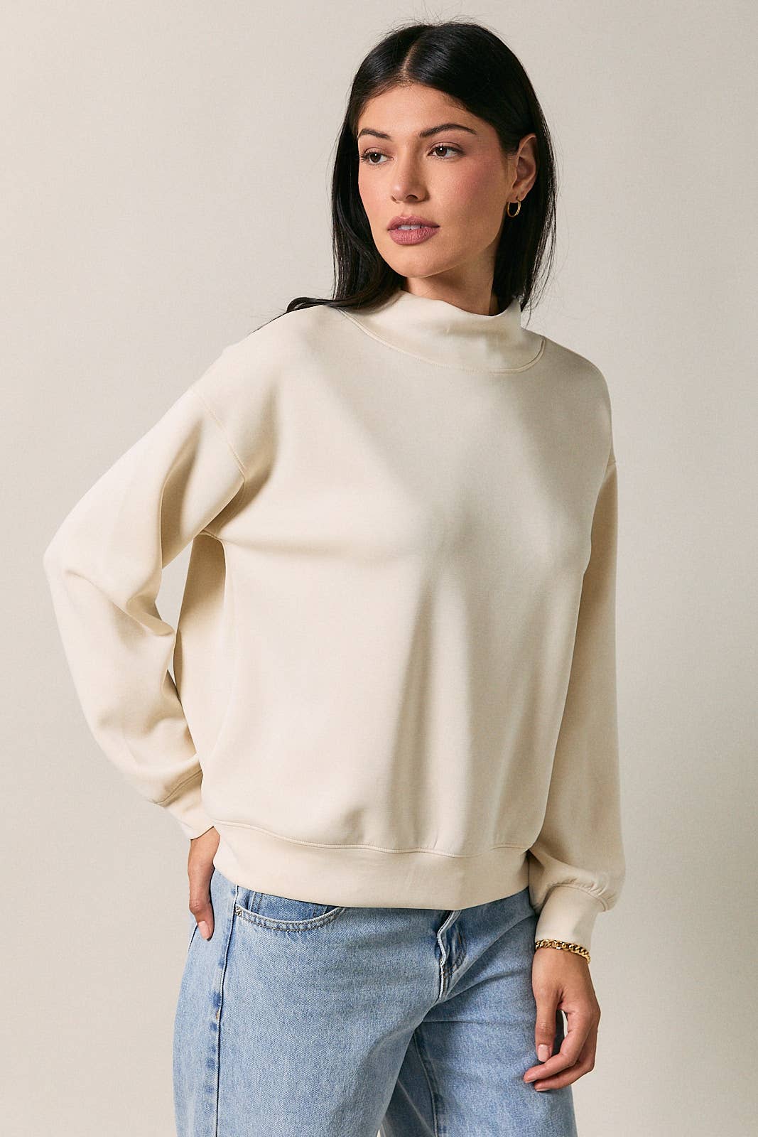 Mock Crew Neck Drop Shoulder Oversized Sweat Top - Adult & Kids T-Shirts, Sweatshirts & Hoodies apparel design preview 1