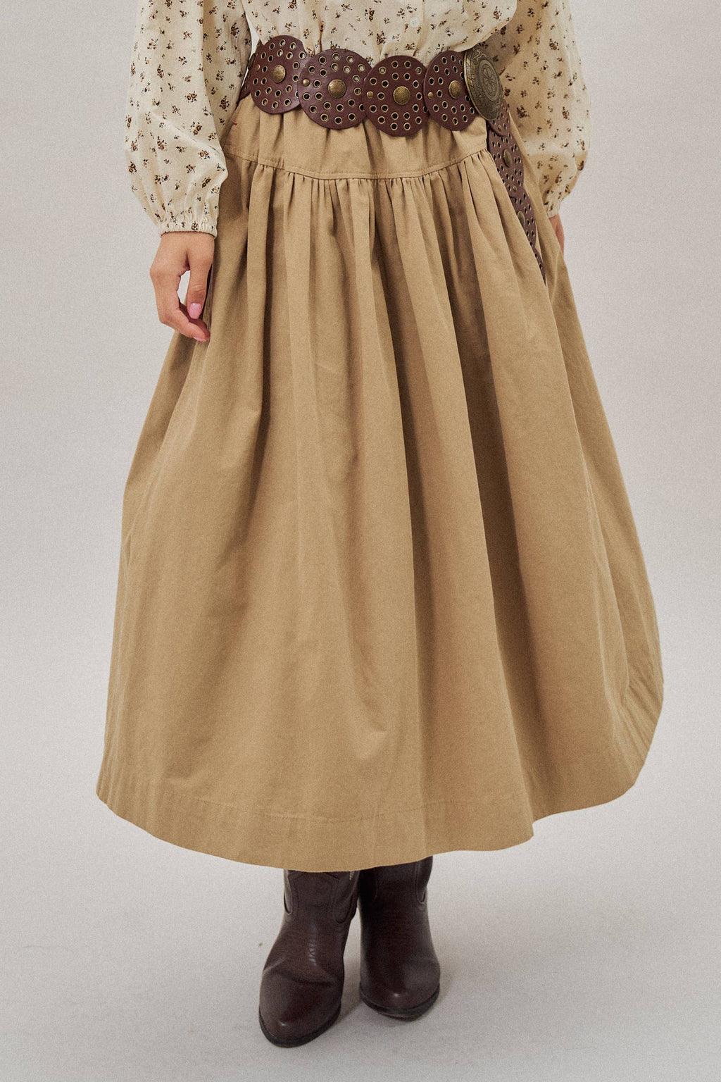 Gathered Cotton Twill Drawstring Midi Skirt - Adult & Kids T-Shirts, Sweatshirts & Hoodies apparel design preview 1