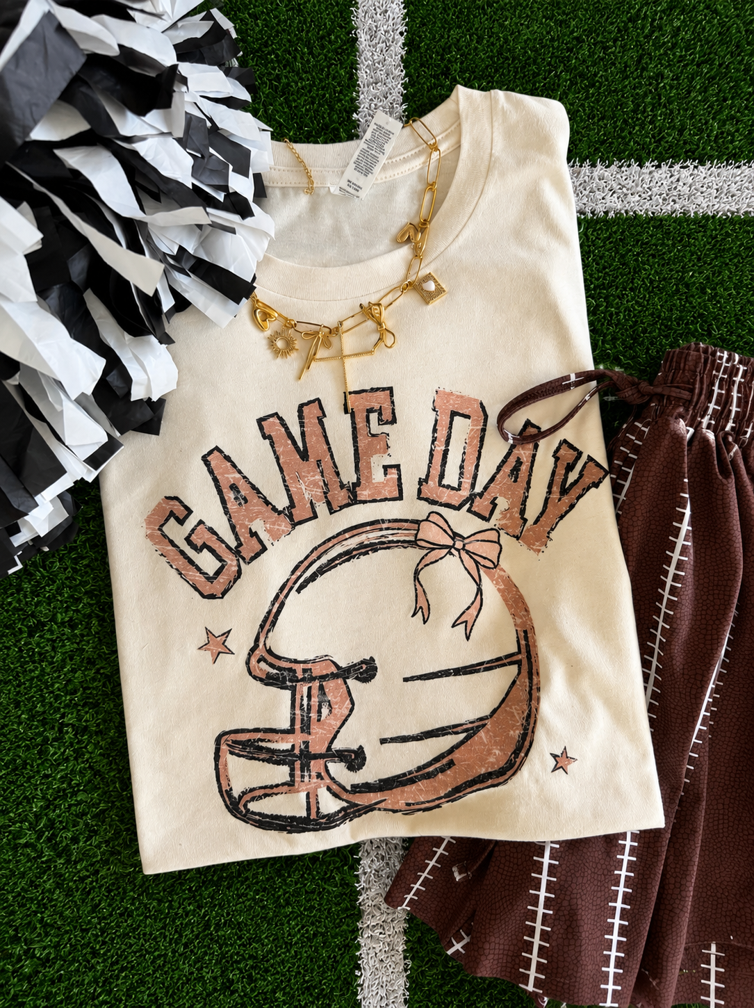 Game Day Bow Helmet - Adult & Kids T-Shirts, Sweatshirts & Hoodies apparel design preview 1