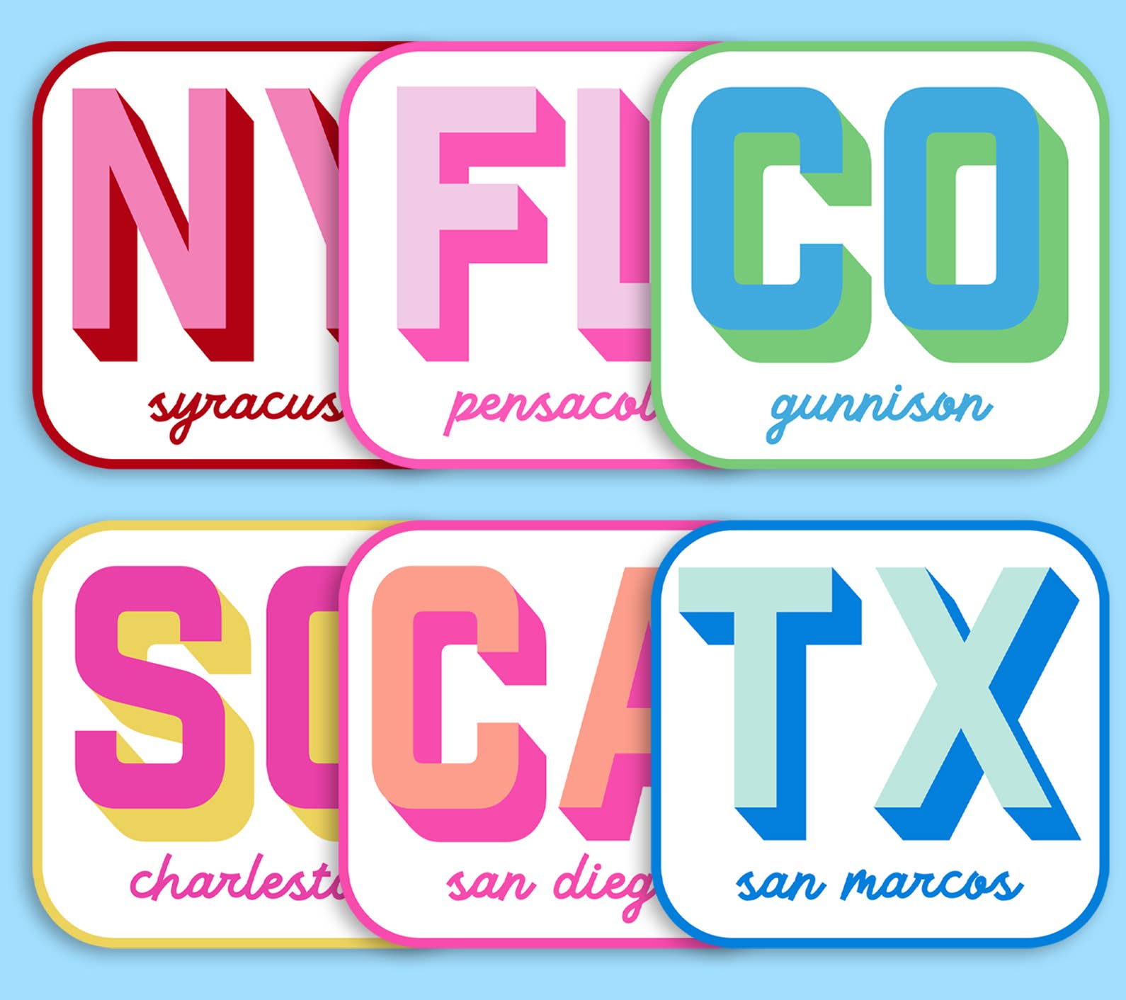 Custom City Initial Sticker Retro Travel Souvenir - Adult & Kids T-Shirts, Sweatshirts & Hoodies apparel design preview 1