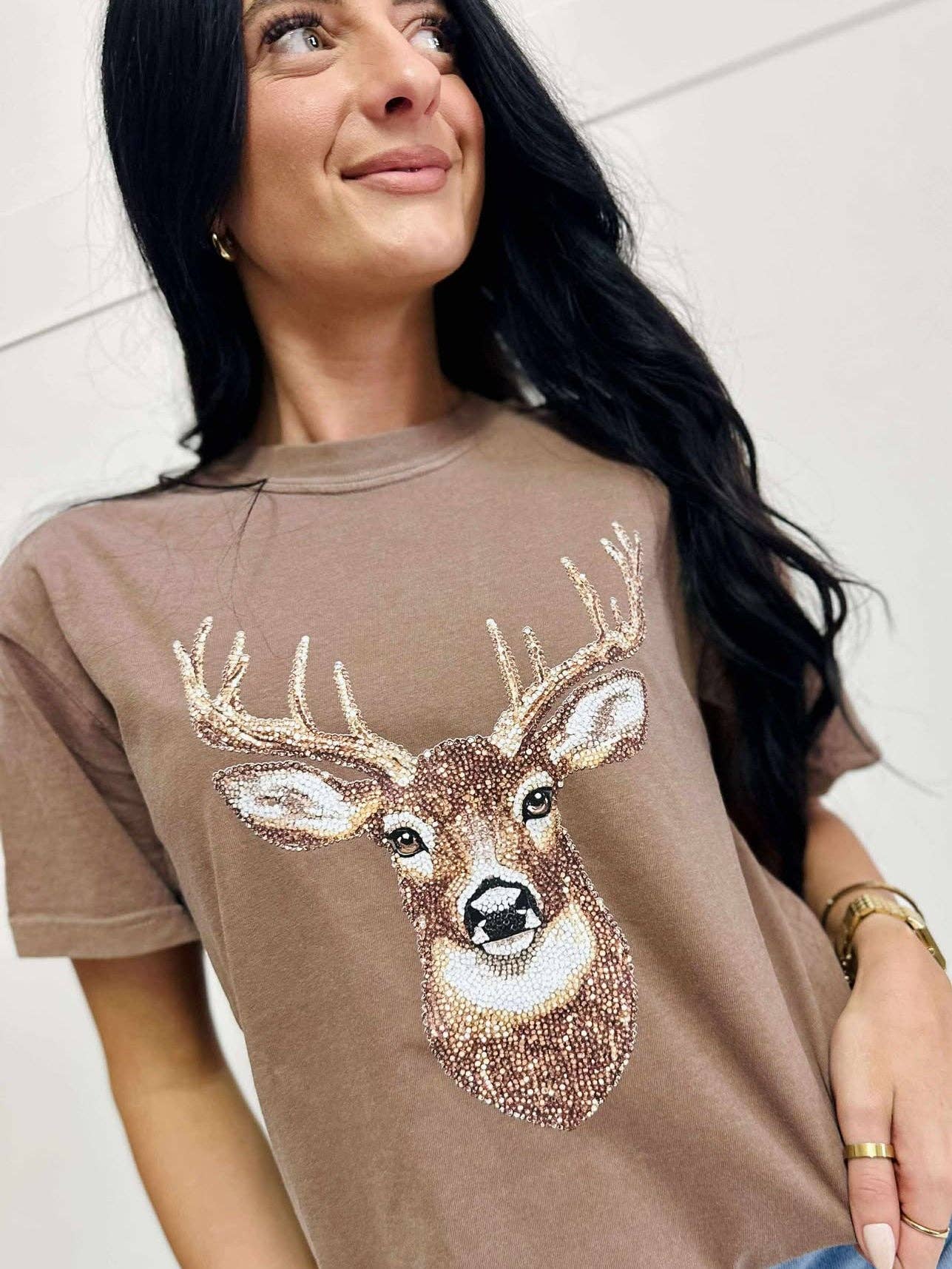 Faux Rhinestone Deer Dtf Graphic or - Adult & Kids T-Shirts, Sweatshirts & Hoodies apparel design preview 1