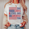 Retro She Loves Jesus Patriotic - Adult & Kids T-Shirts, Sweatshirts & Hoodies apparel design preview 1