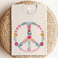 Pink Floral Peace Graphic - Adult & Kids T-Shirts, Sweatshirts & Hoodies apparel design preview 1