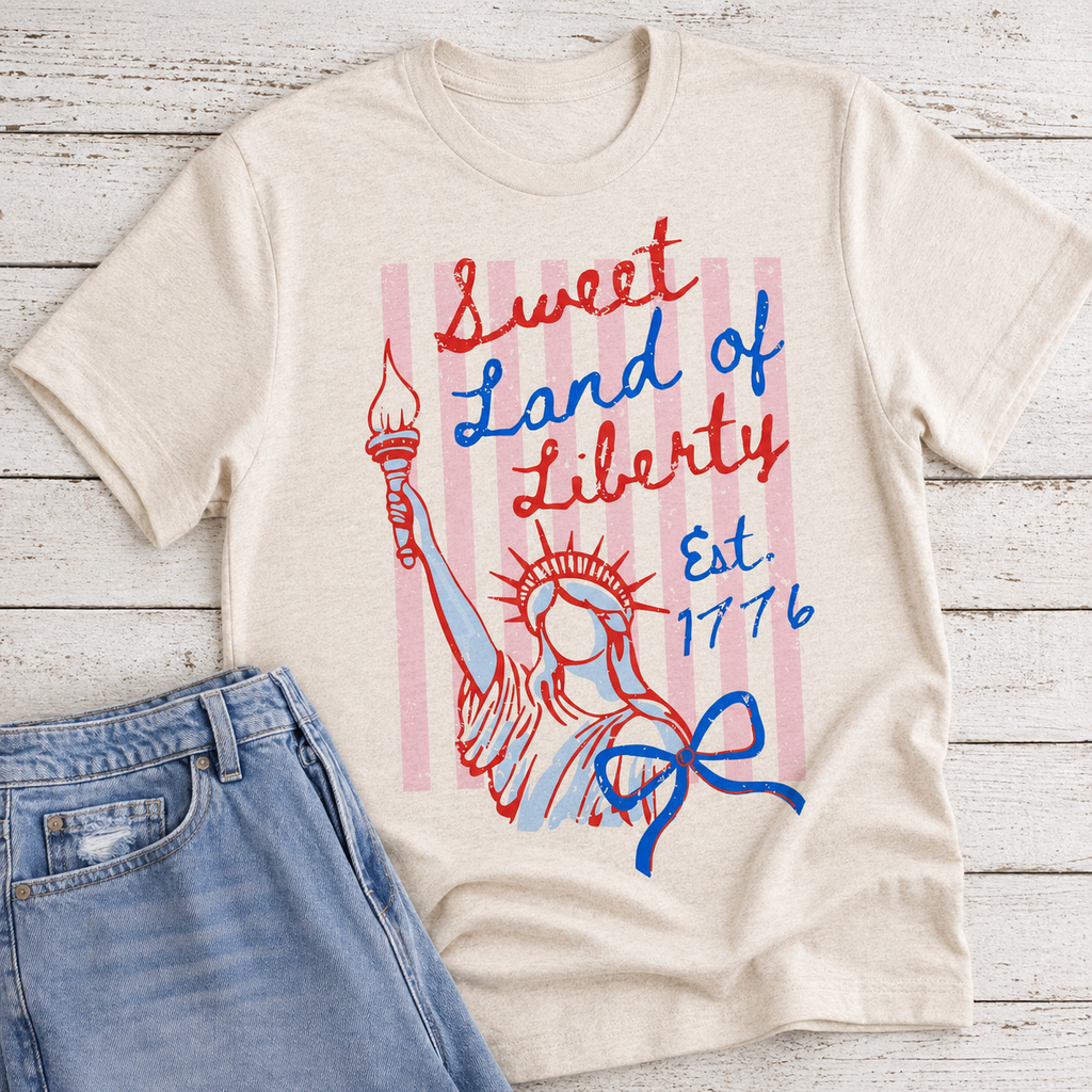 July 4th Sweet Land of Liberty Graphic - Adult & Kids T-Shirts, Sweatshirts & Hoodies apparel design preview 1