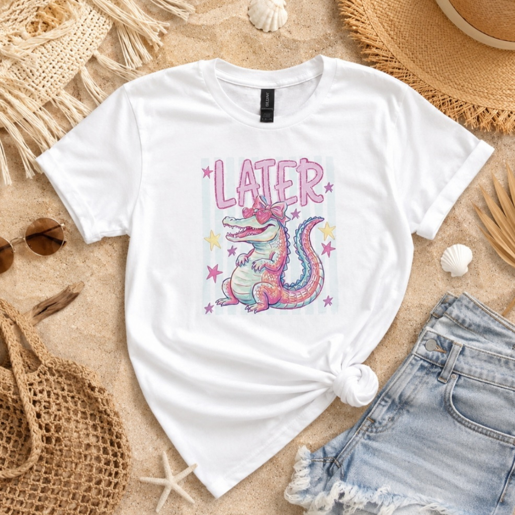 Retro Later Alligator Gator Trendy Graphic - Adult & Kids T-Shirts, Sweatshirts & Hoodies apparel design preview 1
