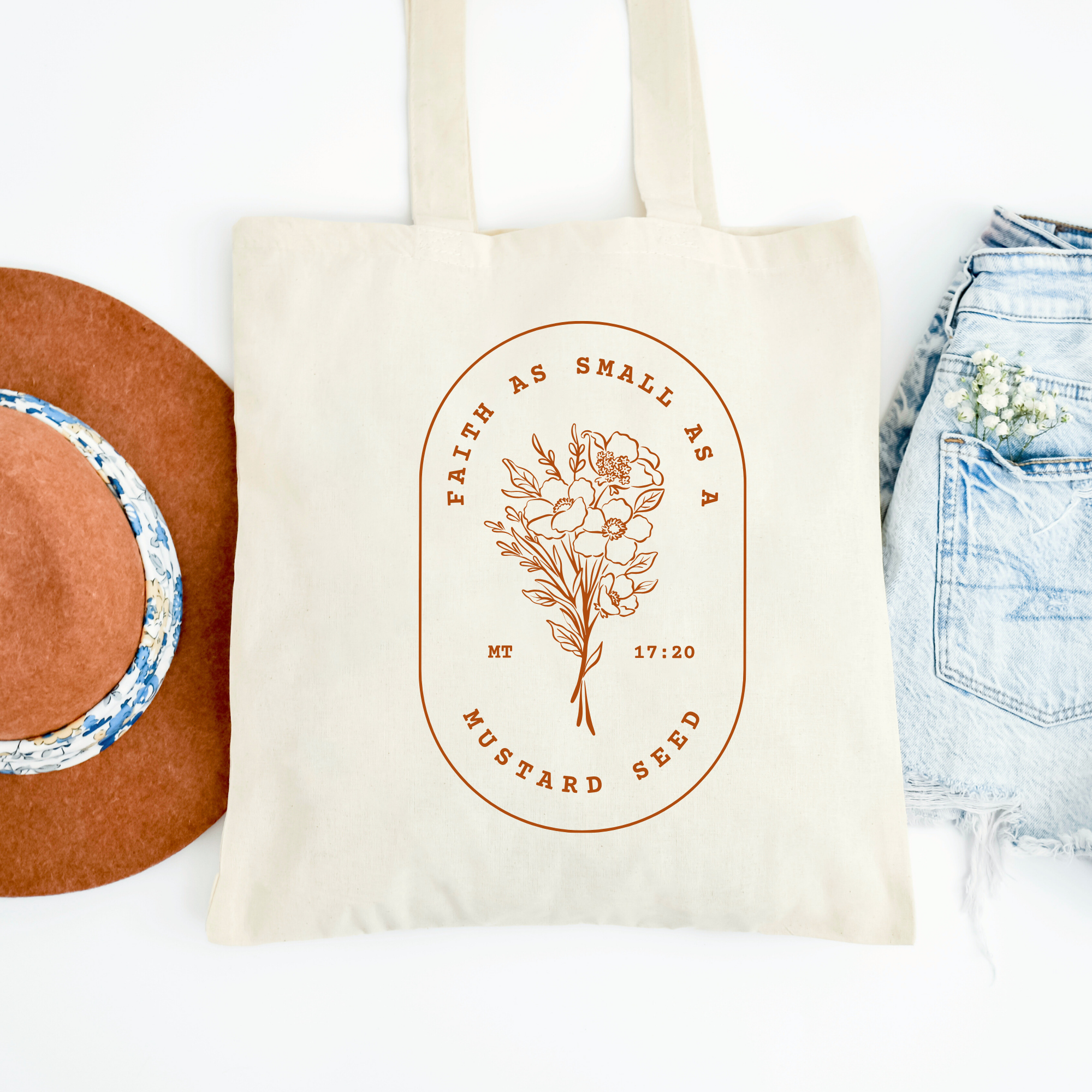 Faith As Small A Mustard Seed Canvas Tote Bag Book - Adult & Kids T-Shirts, Sweatshirts & Hoodies apparel design preview 1