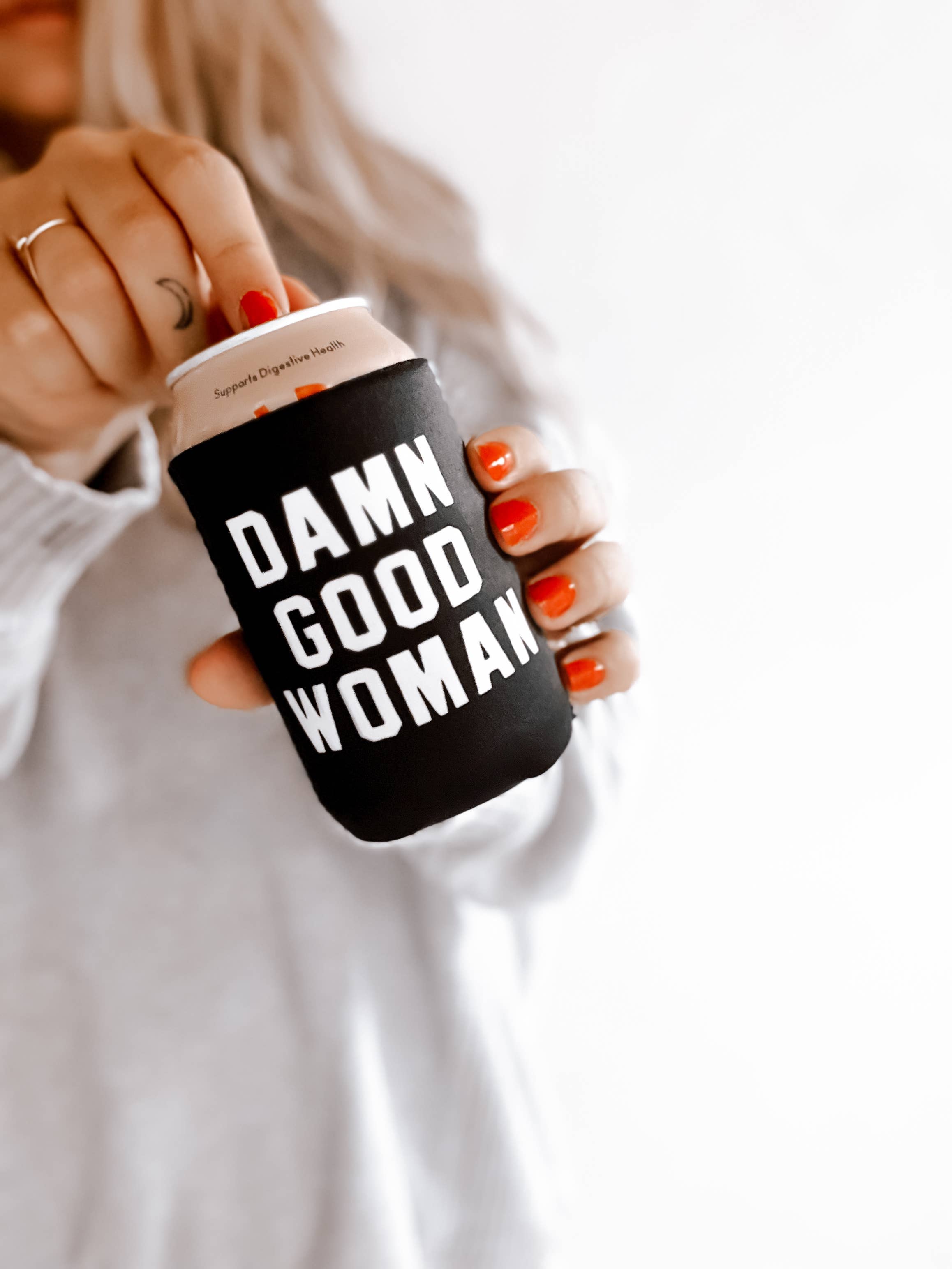 Damn Good Woman Can Cooler, Drink Sleeve Black - Adult & Kids T-Shirts, Sweatshirts & Hoodies apparel design preview 1