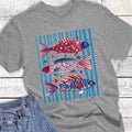 Patriotic Stripes and Fish Graphic - Adult & Kids T-Shirts, Sweatshirts & Hoodies apparel design preview 1