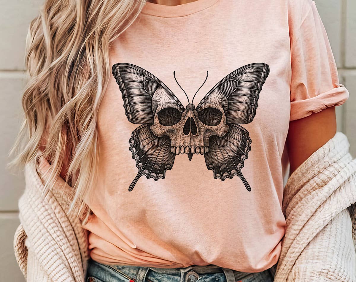 Skull Butterfly Gothic Horror Art Moth - Adult & Kids T-Shirts, Sweatshirts & Hoodies apparel design preview 1