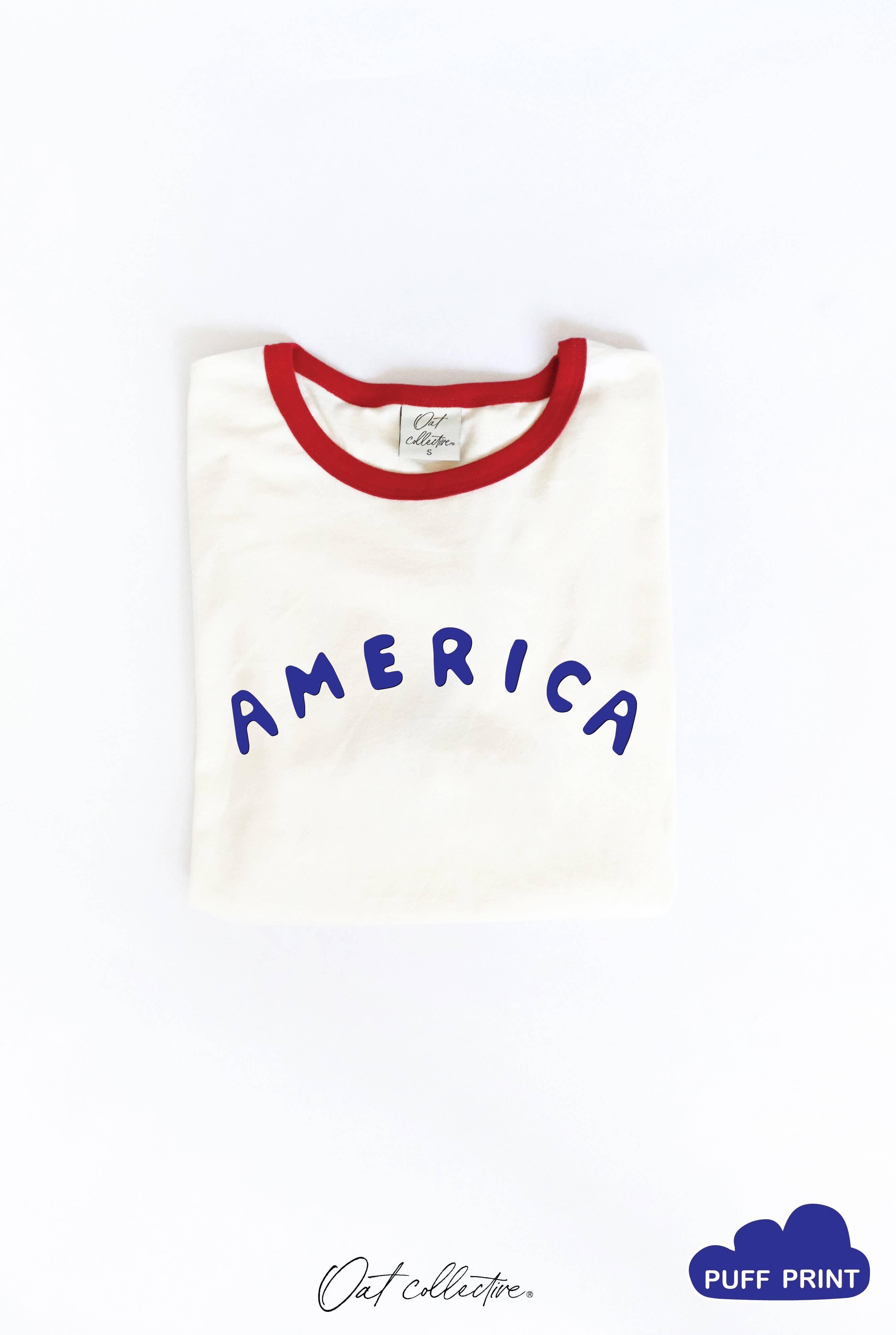 America Puff Ringer Graphic - Adult & Kids T-Shirts, Sweatshirts & Hoodies apparel design preview 1