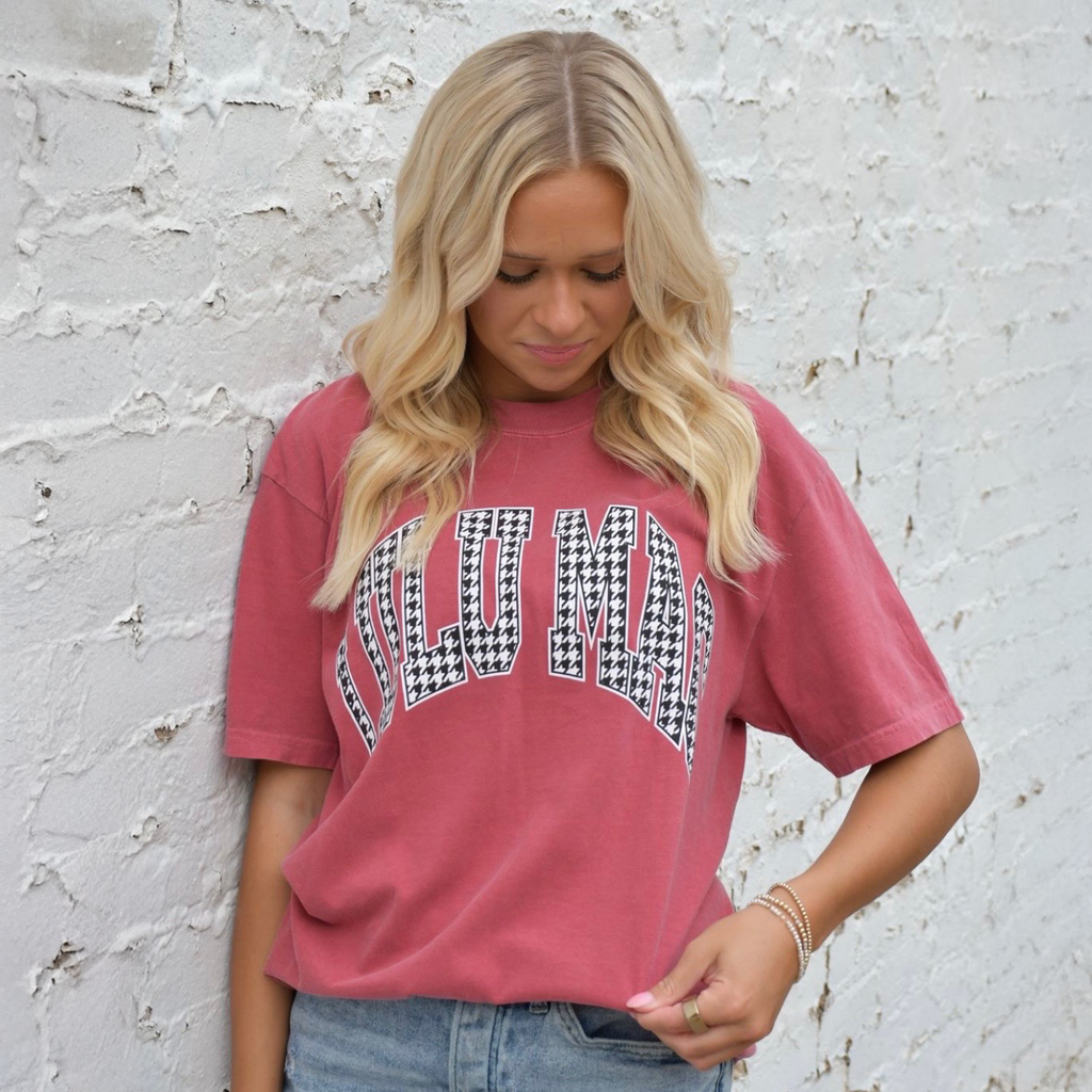 LM-HTH-1000 Houndstooth Adult Crimson Comfort Colors - Adult & Kids T-Shirts, Sweatshirts & Hoodies apparel design preview 1