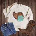 Fall Thanksgiving Turquoise Cornucopia - Adult & Kids T-Shirts, Sweatshirts & Hoodies apparel design preview 1