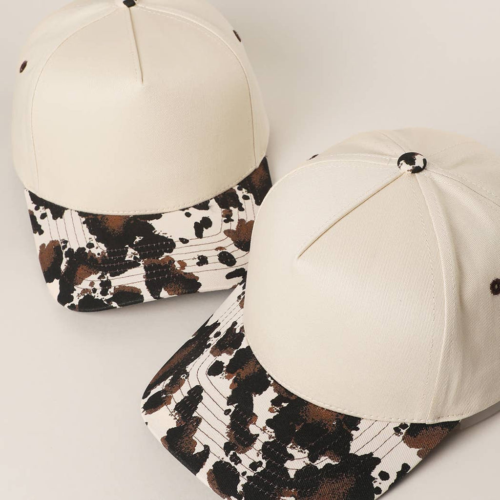 Two Tone Cow Printed Brim Canvas Trucker Hat - Adult & Kids T-Shirts, Sweatshirts & Hoodies apparel design preview 1