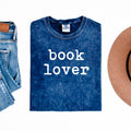 Book Lover Navy Mineral Wash Graphic - Adult & Kids T-Shirts, Sweatshirts & Hoodies apparel design preview 1