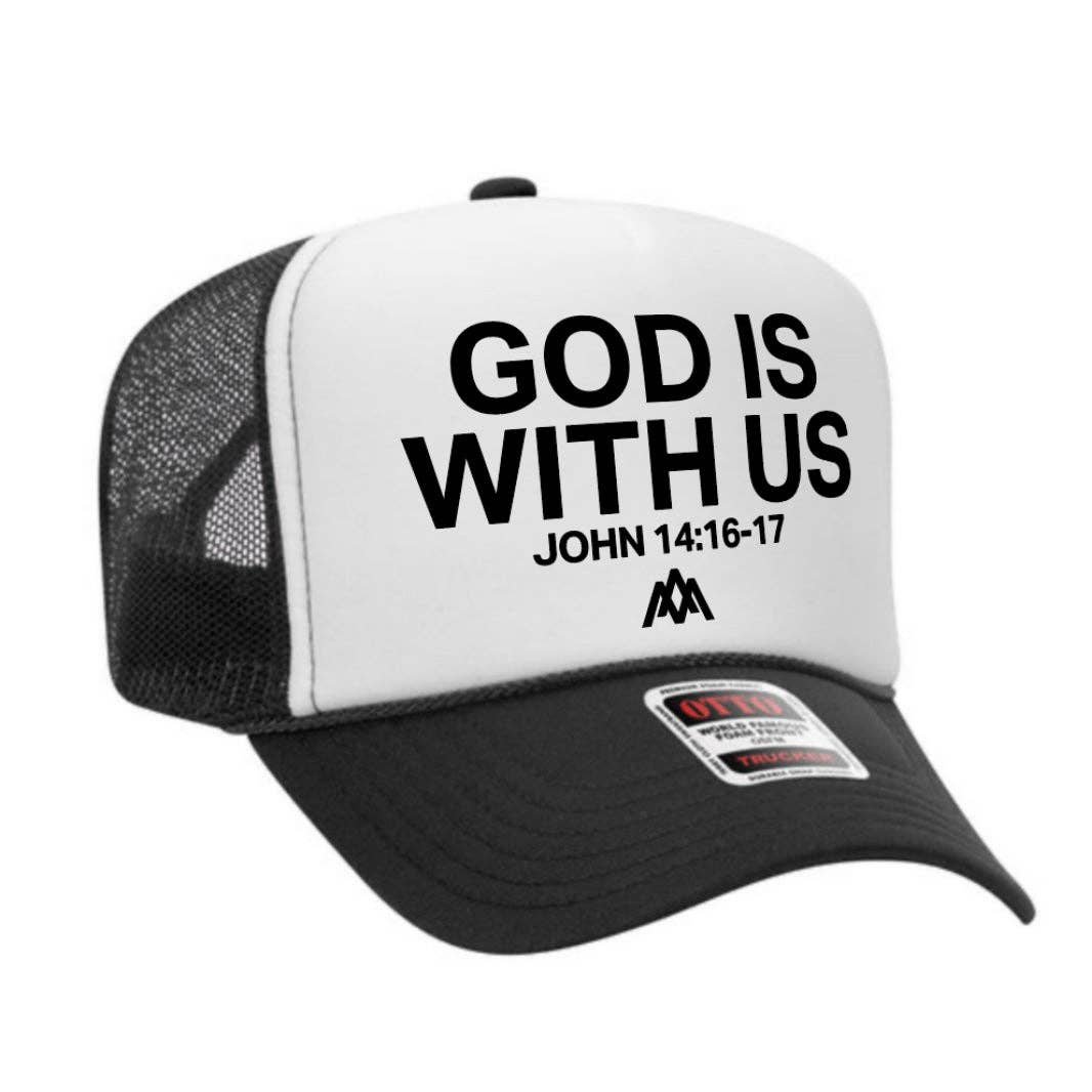 God Is with Us Foam Trucker Black/White - Adult & Kids T-Shirts, Sweatshirts & Hoodies apparel design preview 1