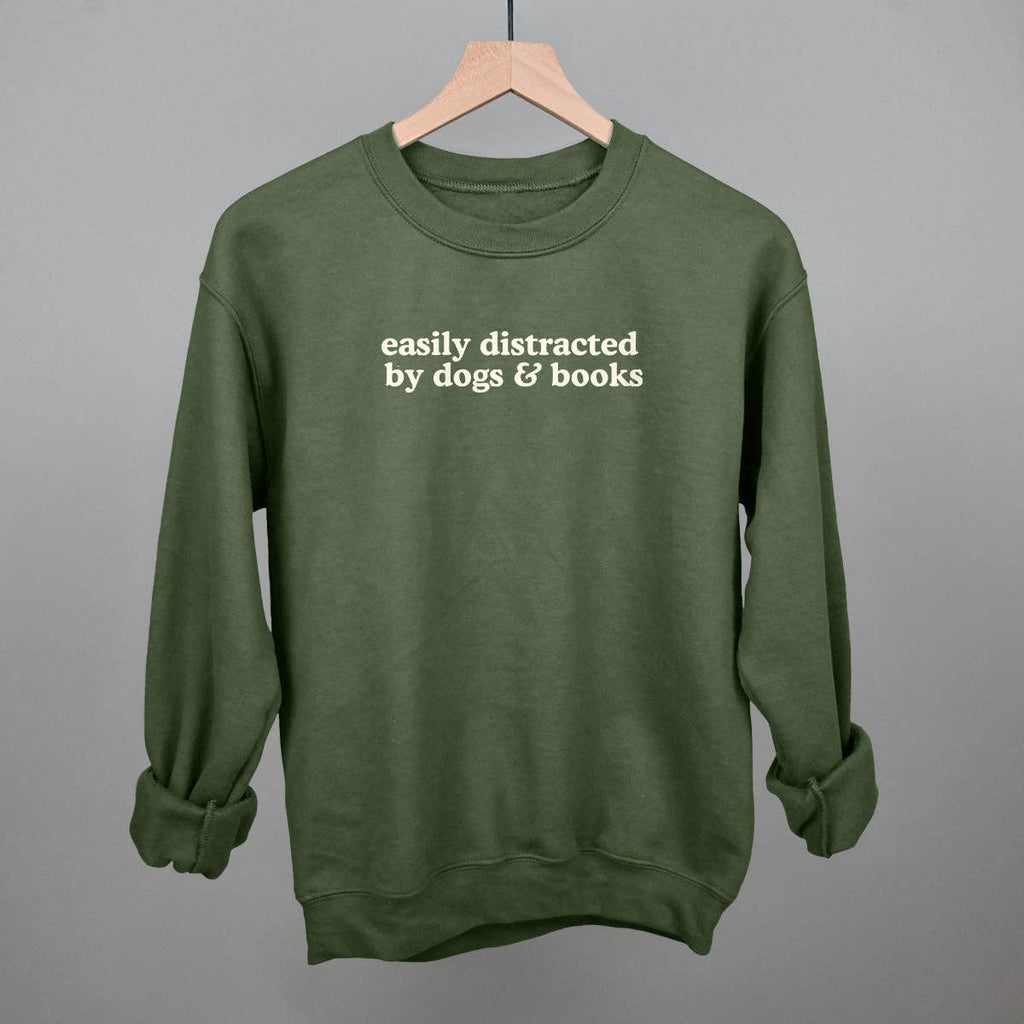 Easily Distracted By Dogs Books - Adult & Kids T-Shirts, Sweatshirts & Hoodies apparel design preview 1