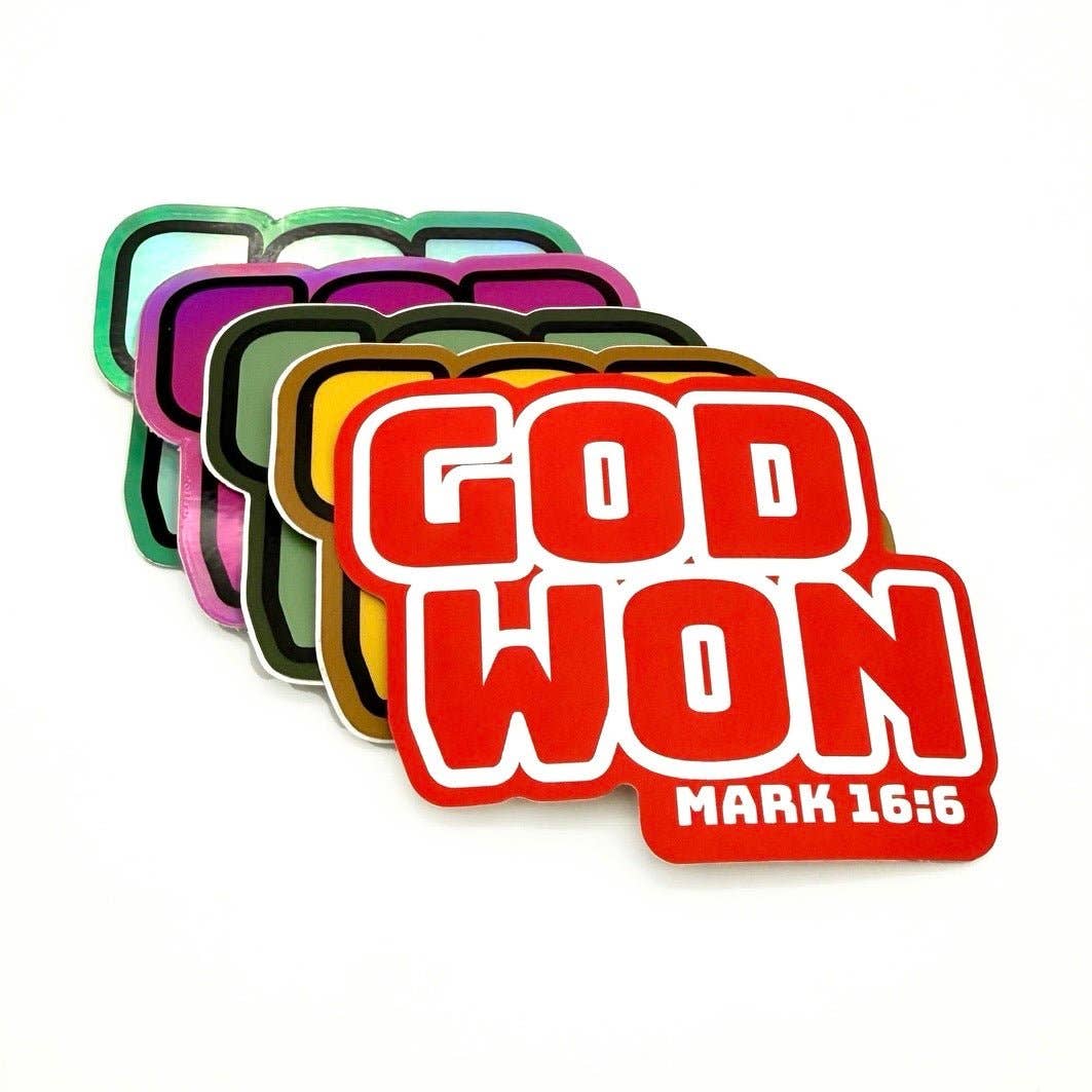God Won Hydroflask Stickers - Adult & Kids T-Shirts, Sweatshirts & Hoodies apparel design preview 1